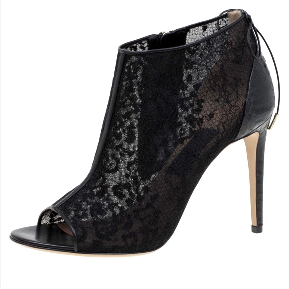 Salvatore Ferragamo Lace Shoe Booties 9 - Picture 2 of 8